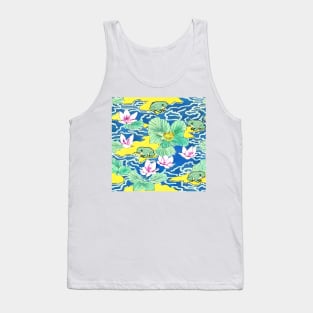 Waterlilies and frog chinoiserie Tank Top